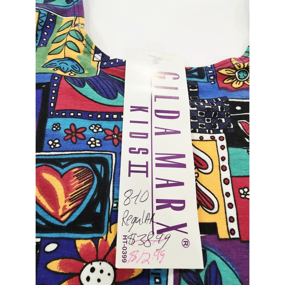 VTG Gilda Marx Kids II 80s Patchwork Cotton Unitard Biketard Dance Size M (8/10) - Picture 3 of 11